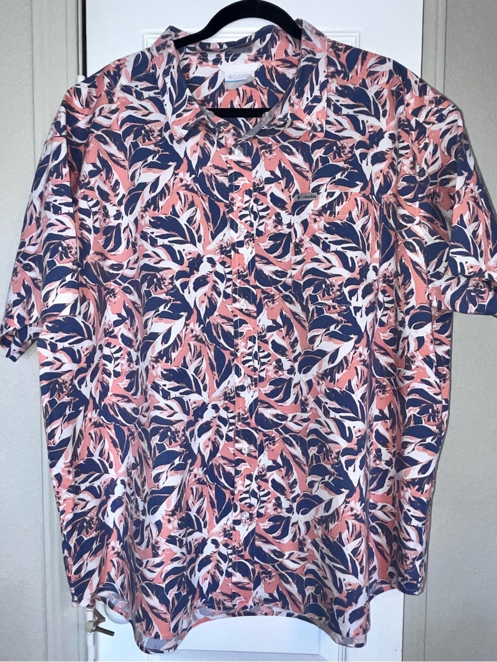 Columbia Rapid Rivers Printed Short-Sleeve Button-Down Shirt men’s size XXL